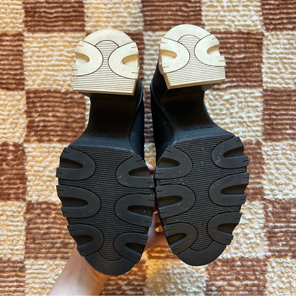 Sorel Women's Brex Heel Chelsea Boots Black White Waterproof Winter Shoe Slip On - Picture 4 of 5